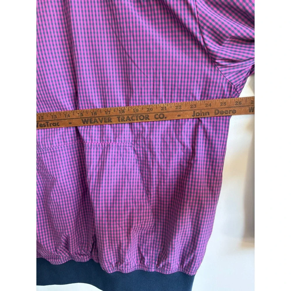 Undefeated Mens Gingham Pullover V-Neck streetwear Windbreaker Navy Purple XL